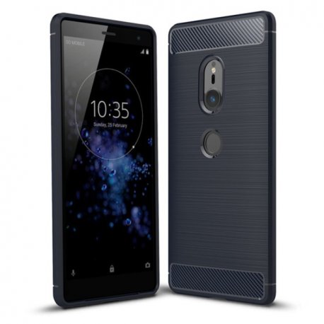 Funda Sony Xperia XZ2 Gel Hybrida Cepillada Azul