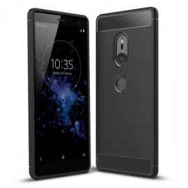Funda Sony Xperia XZ2 Gel Hybrida Cepillada Negra