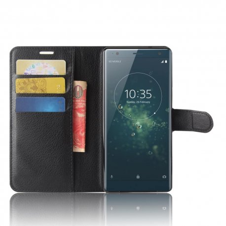 Funda cuero Flip Sony Xperia XZ2 Negro
