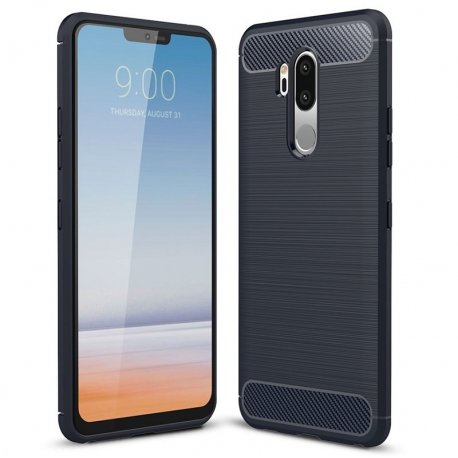 Funda LG G7 Gel Hybrida Cepillada Azul