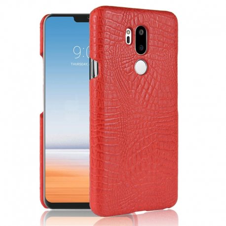 Carcasa LG G7 Cuero Estilo Croco Rojo