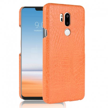 Carcasa LG G7 Cuero Estilo Croco Naranja
