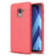 Funda Galaxy A8 2018 Gel Cuero 3D Rojo