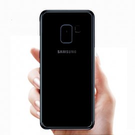 Funda Gel Samsung Galaxy A8 Plus 2018 con Bordes Negra