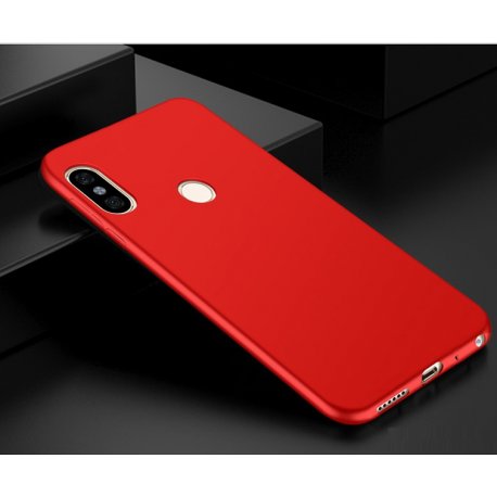 Funda Gel Xiaomi Mi A2 Flexible y lavable Mate Roja
