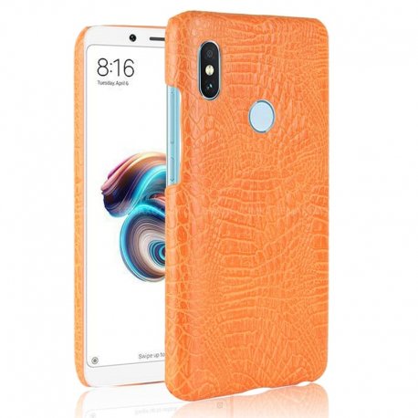 Carcasa Xiaomi Mi A2 Cuero Estilo Croco Naranja