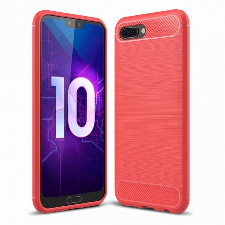 Funda Honor 10 Gel Hybrida Cepillada Roja