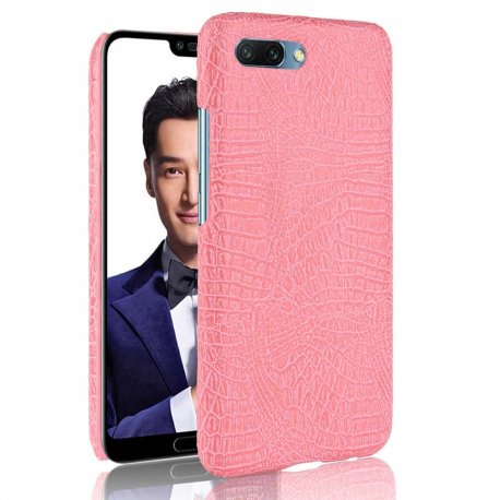 Carcasa Honor 10 Cuero Estilo Croco Rosa
