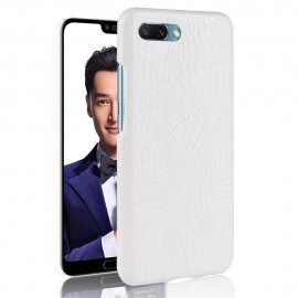Carcasa Honor 10 Cuero Estilo Croco Blanca