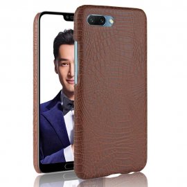 Carcasa Honor 10 Cuero Estilo Croco Marron