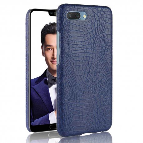 Carcasa Honor 10 Cuero Estilo Croco Azul