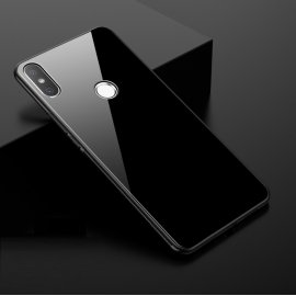 Funda Xiaomi MI 8 Silicone con trasera Cristal Templado Negra