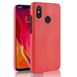 Carcasa Xiaomi MI 8 Cuero Estilo Croco Roja