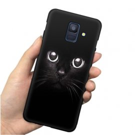 Funda Samsung Galaxy A6 2018 Gel Dibujo Gato Negro