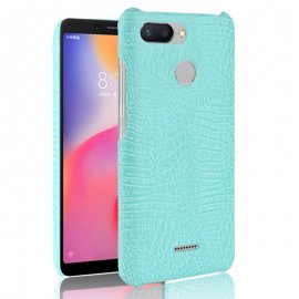 Carcasa Xiaomi Redmi 6 Cuero Estilo Croco Turquesa