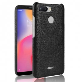 Carcasa Xiaomi Redmi 6 Cuero Estilo Croco Negra
