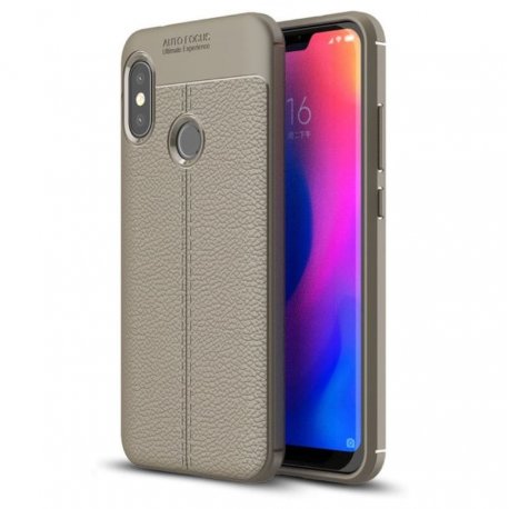 Funda Xiaomi Mi A2 Lite Tpu Cuero 3D Gris