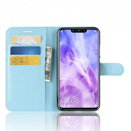 Funda cuero Flip Huawei P Smart Plus Azul