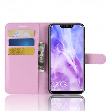 Funda cuero Flip Huawei P Smart Plus Rosa