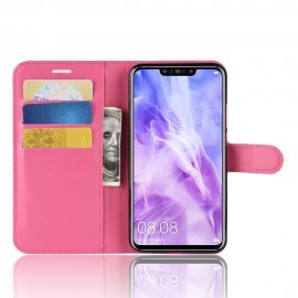 Funda cuero Flip Huawei P Smart Plus Fucsia