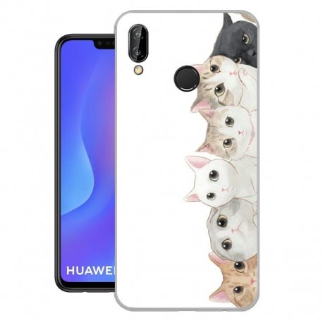 Funda Huawei P Smart Plus Gel Dibujo Gatos
