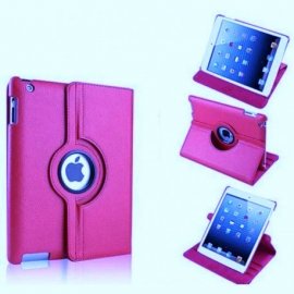 Funda Cuero Ipad 2 - 3 - 4 Giratoria Rosa