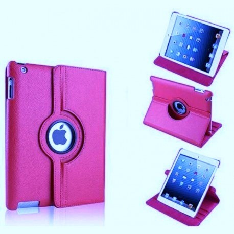Funda Cuero Ipad 2 - 3 - 4 Giratoria Rosa