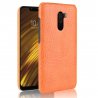 Carcasa Xiaomi Pocophone F1 Cuero Estilo Croco Naranja