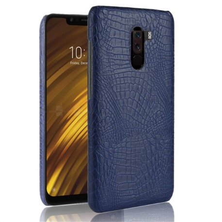 Carcasa Xiaomi Pocophone F1 Cuero Estilo Croco Azul