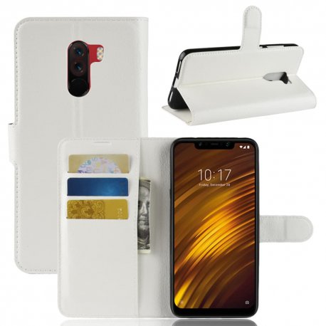 Funda Libro Xiaomi Pocophone F1 Soporte Blanca