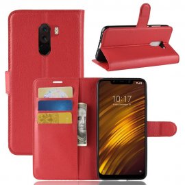 Funda Libro Xiaomi Pocophone F1 Soporte Roja