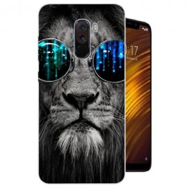 Funda Pocophone F1 Gel Dibujo Leon con Gafas