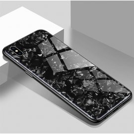 Funda 360 iPhone XS Marmol Templada Negra