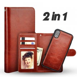 Funda Libro Cuero iPhone XS 2 en 1