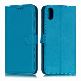 Funda cuero Flip iPhone XS Turquesa