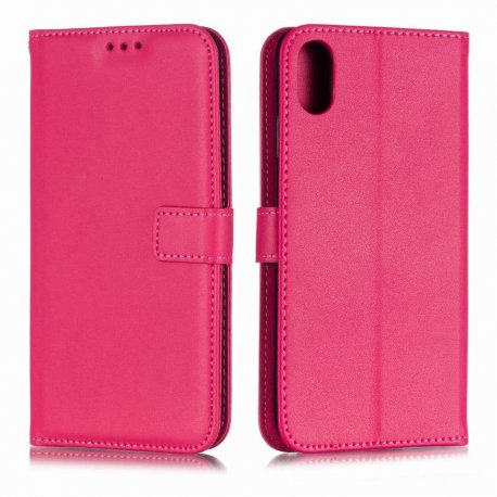 Funda cuero Flip iPhone XS Rosa