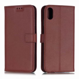 Funda cuero Flip iPhone XS Marron
