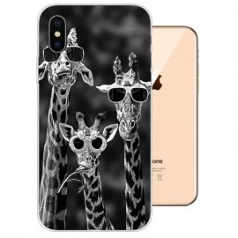 Funda iPhone XS Gel TPU Dibujo Jirafa