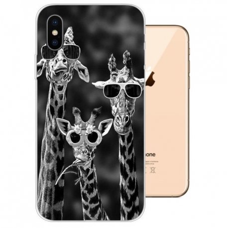 Funda iPhone XS Gel TPU Dibujo Jirafa