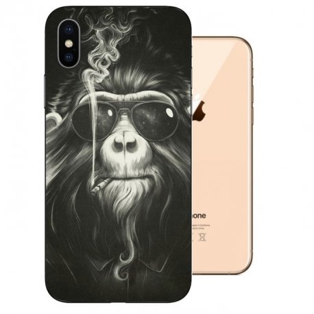 Funda iPhone XS Gel TPU Dibujo Mono