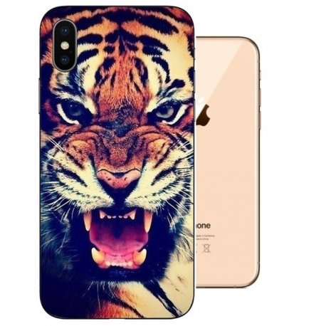 Funda iPhone XS Gel TPU Dibujo Tigre
