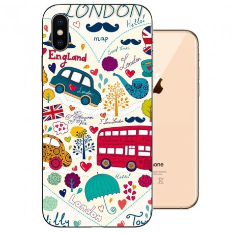 Funda iPhone XS Gel TPU Dibujo London