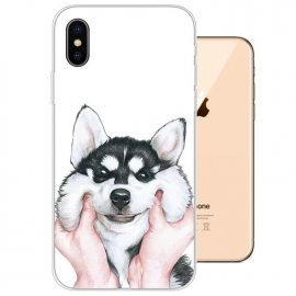 Funda iPhone XS Gel TPU Dibujo Husky