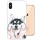 Funda iPhone XS Gel TPU Dibujo Husky