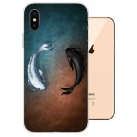 Funda iPhone XS Gel TPU Dibujo Peces