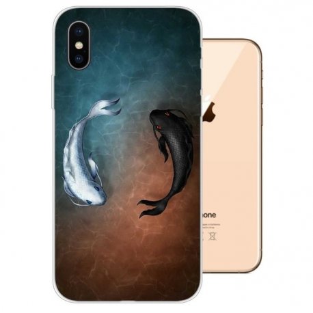 Funda iPhone XS Gel TPU Dibujo Peces