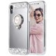 Carcasa iPhone XS Gris Diamantes Falsos