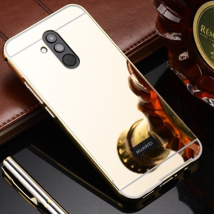 Bumper Huawei Mate 20 Lite Aluminio Dual Dorado.