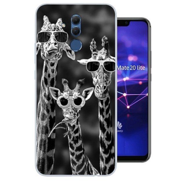 Funda Huawei Mate 20 Lite Gel Dibujo Jirafa de alta calidad.