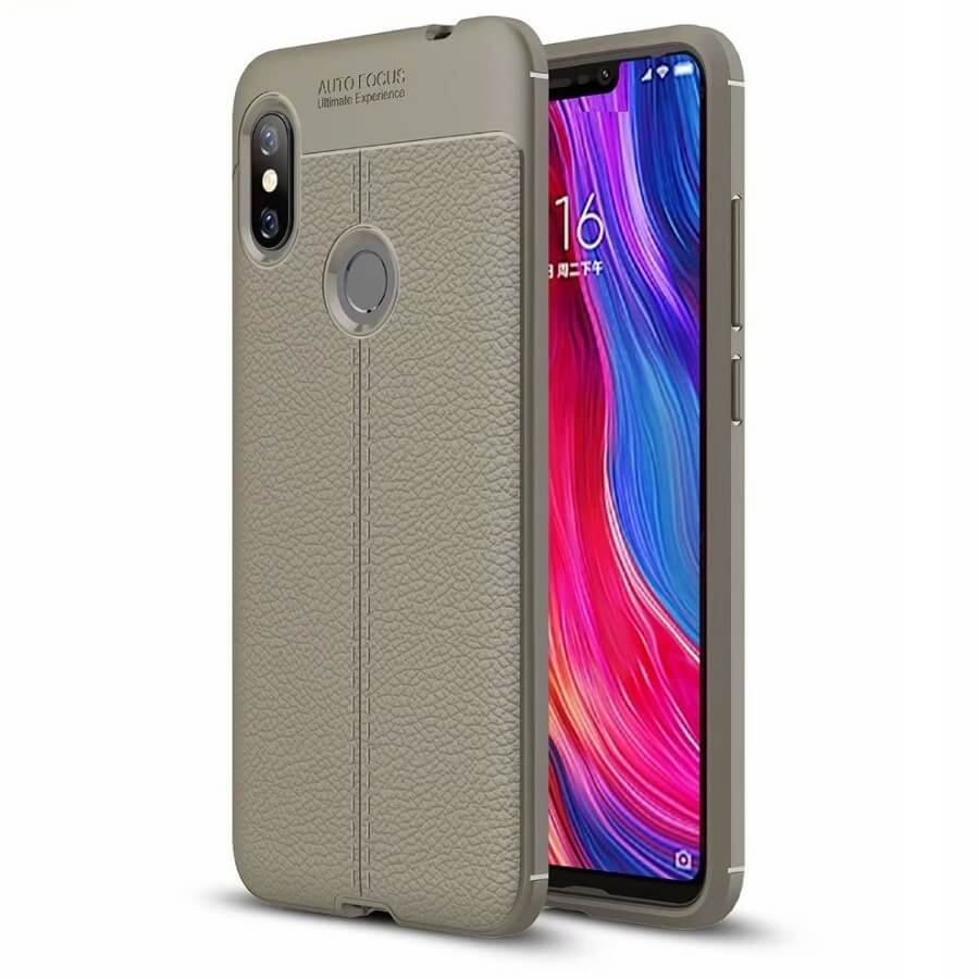 Funda Xiaomi Redmi Note 6 Tpu Cuero 3D Gris